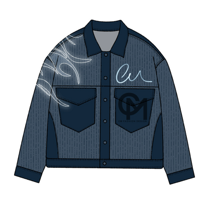 Denim jacket clothing mock-up design 