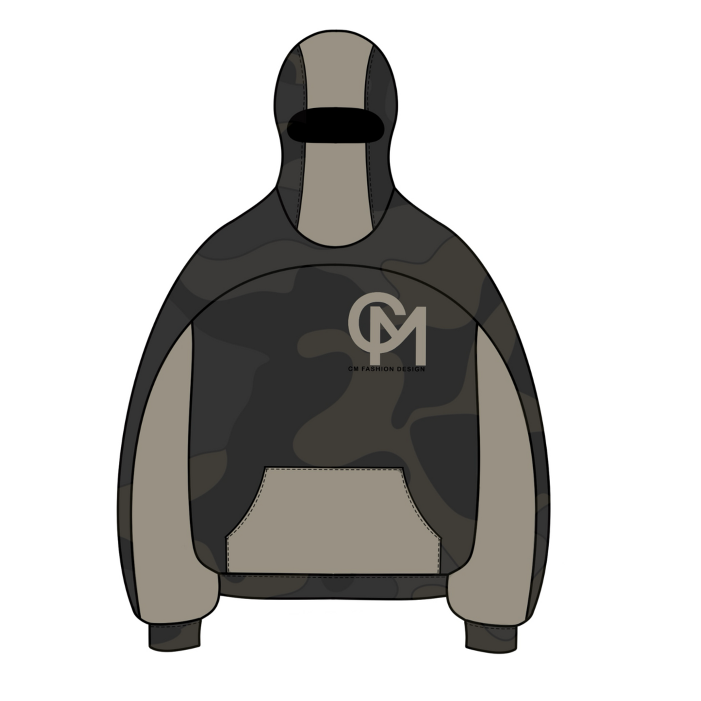 Balaclava hoodie clothing design mock-up 