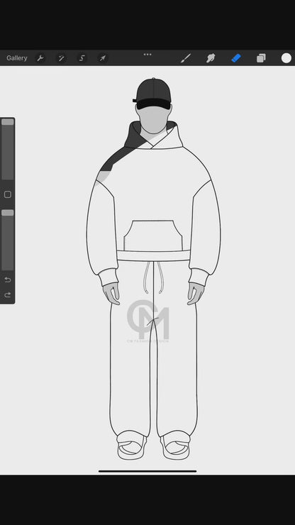 Oversized Crop Hoodie Mock-up