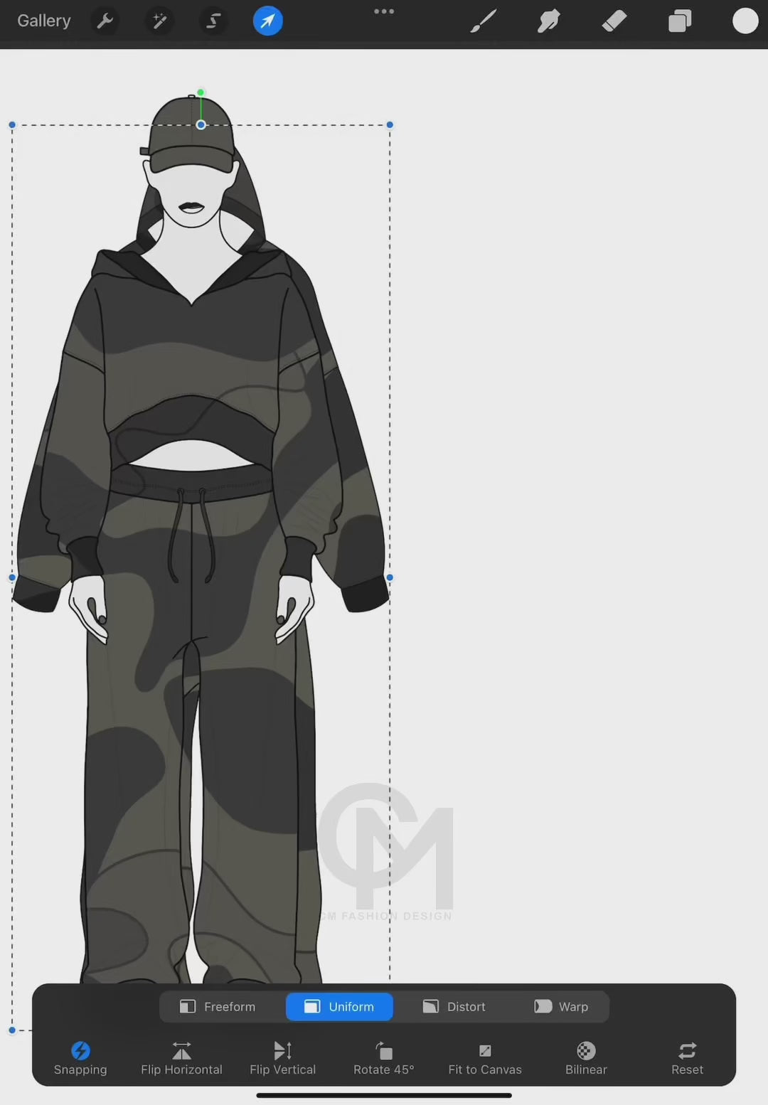 Crop hoodie Tracksuit Mock-up clothing design 